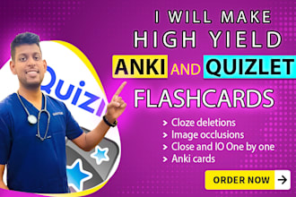 make high yield anki and quizlet flashcards for you