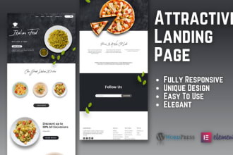 create a responsive wordpress or elementor landing page design
