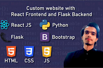 make a custom website with react based frontend and flask backend