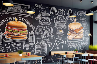 design home and office wall art decal typographical mural, wall arts, doodle