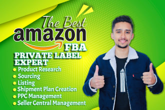 do amazon product research for fba private label i will setup PPC campaign