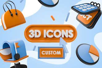 make custom 3d icons for web and app