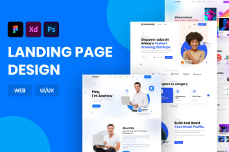 design modern professional UI UX landing page