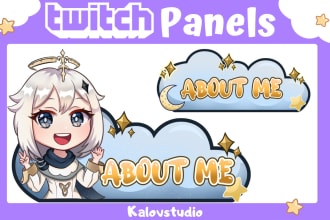 create cute custom twitch panels in chibi style