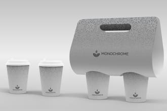 do exclusive design paper cup coffee with carier