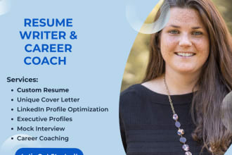 write a  resume, cover letter, and linkedin profile to jump start your career