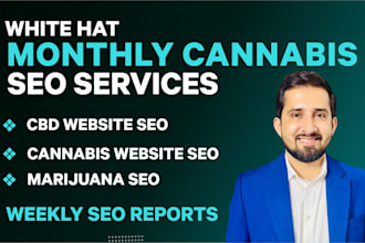 provide white hat monthly SEO services for cannabis, cbd, and marijuana sites