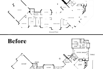 draw matterport video floorplan to drafting autocad