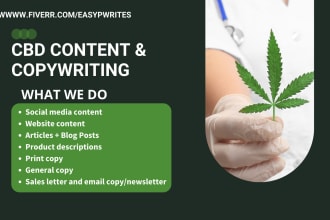 be your medical, cbd, cannabis, delta 8 thc, health copywriter