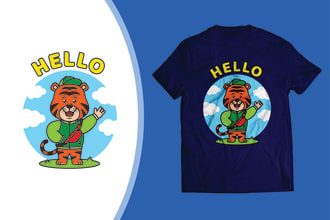 design a cute cartoon character on a tshirt or hoodie