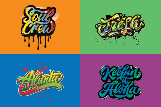 design hand lettering , urban streetwear and typography font logo