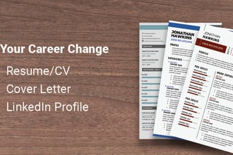 write a professional career transition resume and linkedin profile