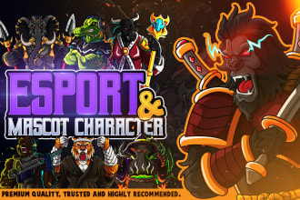 create premium esport or mascot logo for gaming, twitch, youtube or esport team