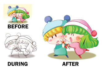 do vector tracing logo, sketches and cartoon character