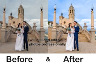 cull and edit wedding photos professionally