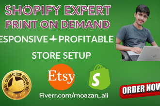 setup etsy print on demand shopify store with printful