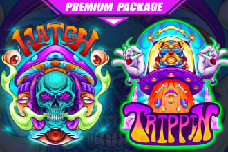 do flashy color illustration and trippy psychedelic art