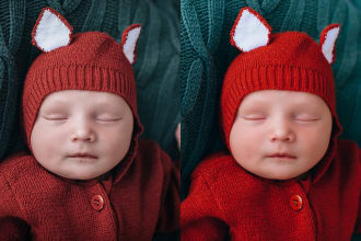 retouch newborn baby photos and do portrait editing