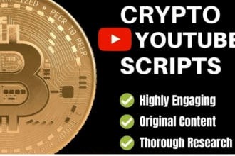 write articles and youtube script for crypto, bitcoin, nfts, metaverse and defi
