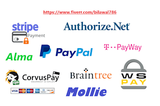integrate paypal, stripe, mollie, alma, flutterwave, and other payment gateways