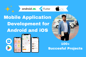 design and develop mobile app in flutter for IOS and android