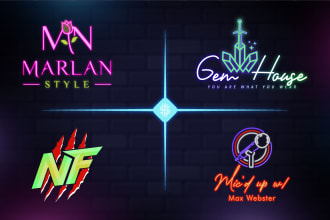 make neon logo design, animation and neon sign