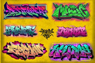 create original custom graffiti for sticker, tshirt, logo