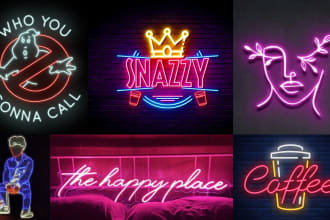 create neon logo, neon text,clothes or signs in just 8 hours