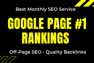 provide monthly SEO service for 1st page google rankings
