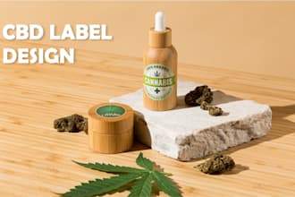 design bottle label, cbd label, cosmetic label, design