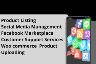 do product listing data entry on ebay, facebook marketplace