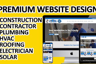 design contractor construction plumbing hvac roofing electrician solar website