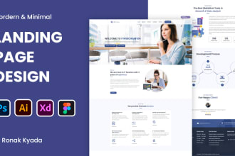 do clean professional web landing page UI UX design figma