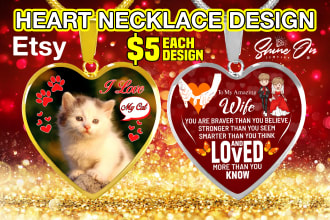 do custom necklace design for etsy, shineon and gearbubble