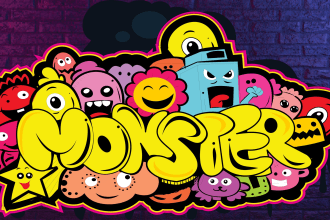 design custom 3d graffiti logo for your business and tshirt