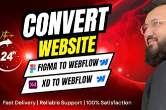 develop and convert figma to webflow , xd to webflow, responsive websites