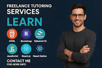 tutor you html,css, react, javascript, online coding lessons