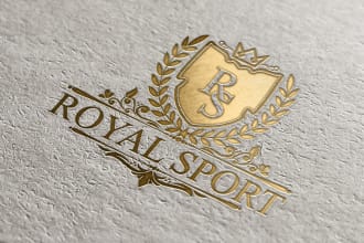 do luxury royal heraldic family crest logo design in 6h