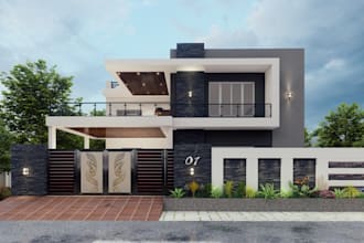 draw 2d and 3d floor plans, house plan and architectural drawing in autocad