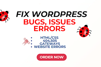fix wordpress issues, wordpress errors and bug fixing