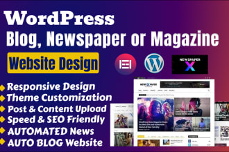 build and customize wordpress blog, newspaper, and magazine website
