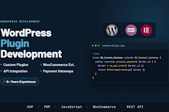 develop wordpress plugin, woocommerce extension