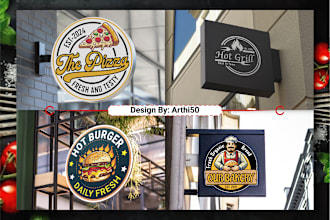 design burger, chef, pizza, bbq, food and restaurant logo
