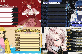 design custom anime or vtuber schedule design