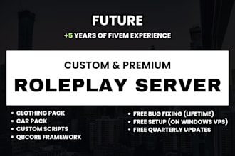give you a premium fivem qbcore roleplay server