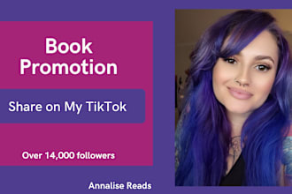 promote your book or ebook on my booktok tiktok account