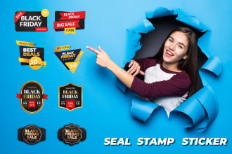 design round seal logo, badge, stamp, sticker, certification symbol, etc