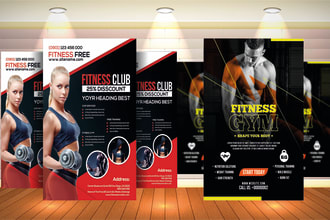 design fitness, salon, barber shop flyer