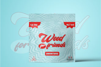 do vape, gummies, cannabis box packaging and label design with logo