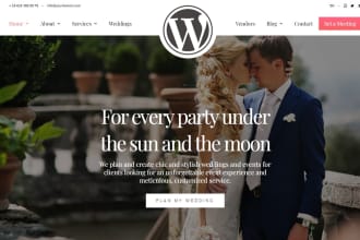 design a  wedding website for you in wordpress